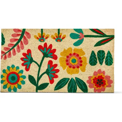 Tag Retro Bloom Non-slip Coir Doormat Multi 30 X 17 X 1