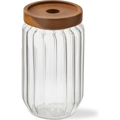 Tag Ribbed Glass Canister Large Clear Glass Everyday In Neutral