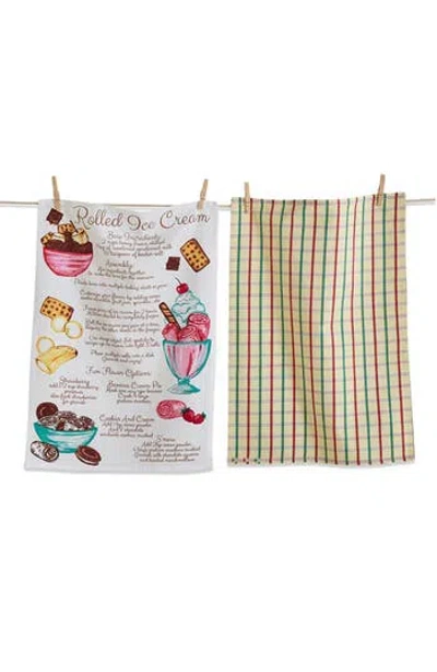 Tag Rolled Ice Cream Set Of 2 Assorted Kitchen Towels