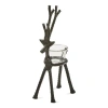 Tag Rustic Black Aluminum Reindeer Tealight Candle Holder In Black