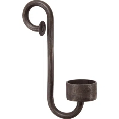 Tag Rustic Iron Hand Forged S-hook Tealight Candle Holder For Vases And Hurricanes In Black