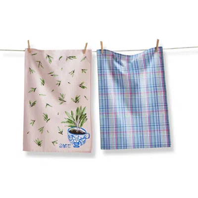 Tag Sage Cotton Dishtowel Set Of 2 Multi 26 X 18 In Blue
