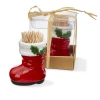 Tag Santa Boot Toothpick Holder Set In Multi