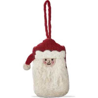 Tag Santa Gift Card Holder Ornament In White