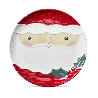 Tag Santa Platter Multicolor Ceramic Serving For Christmas