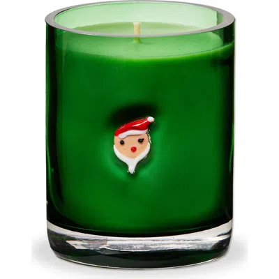 Tag Santa Scented Candle Jar Perfect Holiday Decor 32 Hour Burn In Green