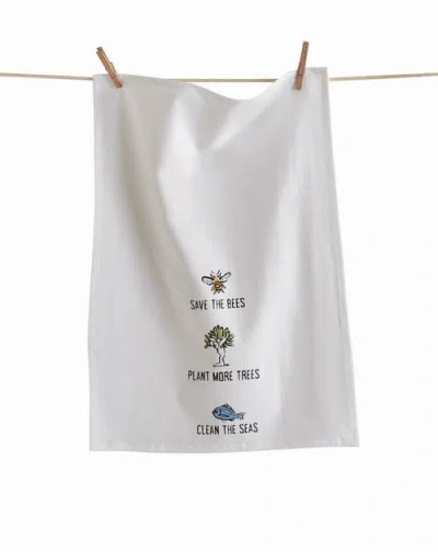 Tag Save The Bees Floursack Kitchen Towels Cotton Dishtowels In White