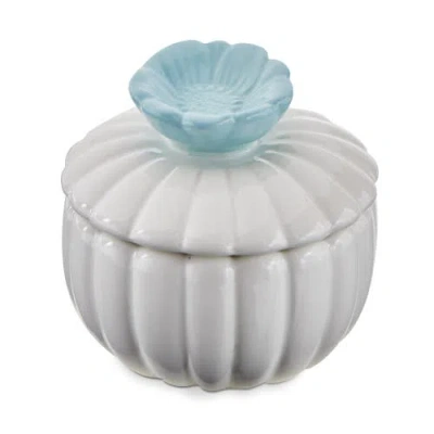 Tag Scallop Flower Lidded Trinket Box White Multi Earthenware Everyday