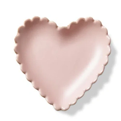 Tag Scallop Heart Trinket Dish Bstoneware Everyday In Pink