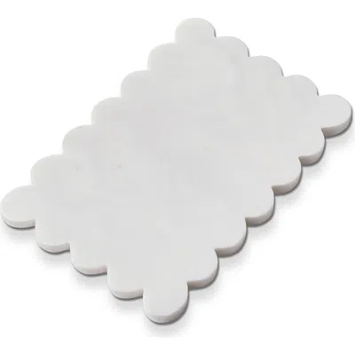 Tag Scalloped Rect Marble Board White Marble Everyday