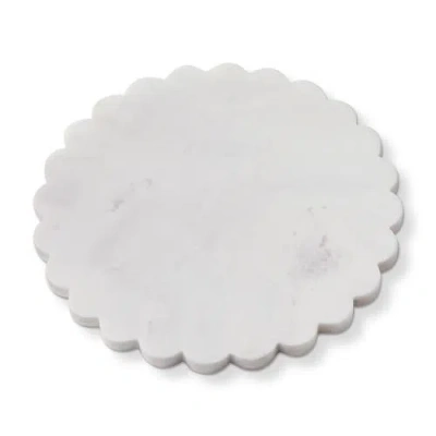 Tag Scalloped Round Marble Board White Marble Everyday
