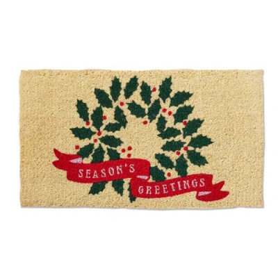 Tag Season's Greetings Coir Door Mat In Multi