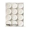 Tag Set Of 12 Tealight Candles White Wax Everyday Use In White