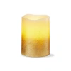 Tag Shimmery Gold Led Flameless Pillar Candle Perfect For Everyday In Gold
