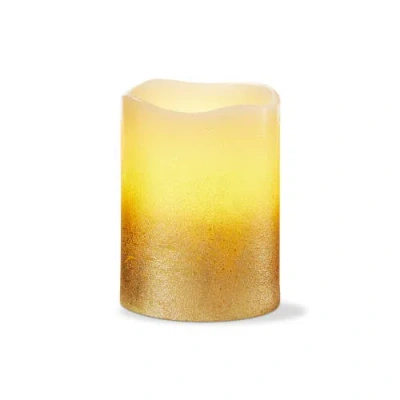 Tag Shimmery Gold Led Flameless Pillar Candle Perfect For Everyday