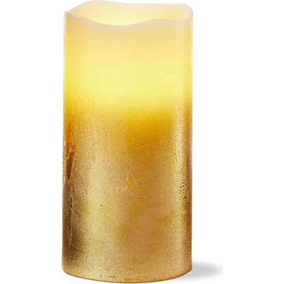 Tag Shimmery Gold Led Flameless Pillar Candle Perfect For Everyday