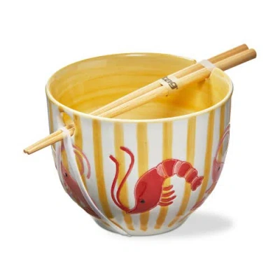Tag Shrimp Noodle Bowl S/2 Multi Stoneware Everyday