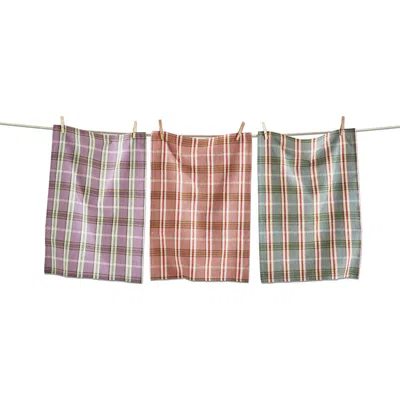 Tag Sierra Plaid Dishtowel Set Of 3 In Multi