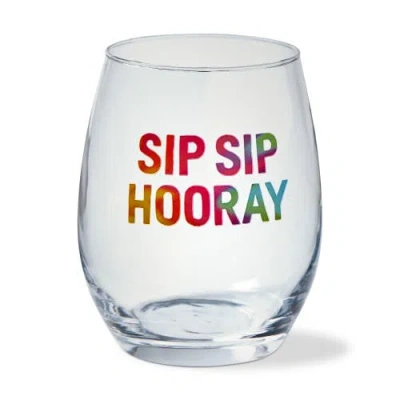 Tag Sip Sip Hooray Stemless Wine Glasses Clear Everyday Drinkware In Transparent