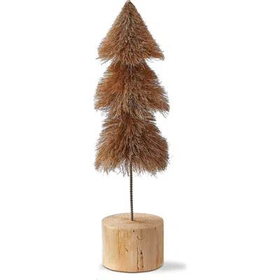 Tag Sisal Tree Small Taupe Holiday Decor Sculpture For Christmas In Brown