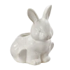 Tag Sitting Bunny Planter White Stoneware Spring In Multi