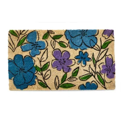 Tag Sketched Flowers Coir Mat Multi Coir Everyday
