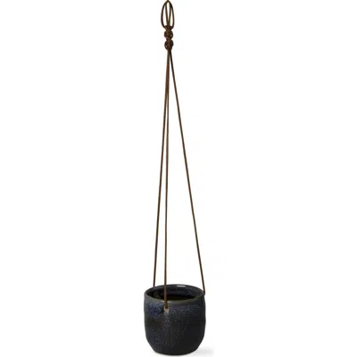 Tag Skyline Blue Ceramic Hanging Planter For Indoor Outdoor Use