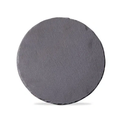 Tag Slate Round Serving Board Black Slate Everyday In Gray