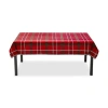 Tag Sleigh Ride Holiday Red And Black Plaid Cotton Tablecloth 84"lx 60"w In Red