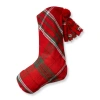 Tag Sleigh Ride Plaid Holiday Stocking Red Multi Cotton Christmas In Multi