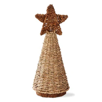 Tag Small Seagrass Tree Holiday Sculpture Natural Decor In Brown