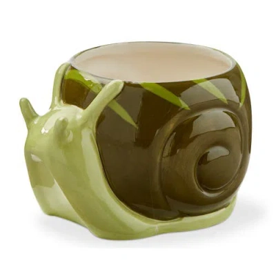 Tag Snail 4" Planter Green Multi Earthenware Spring