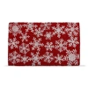 Tag Snowflake Coir Door Mat In Red