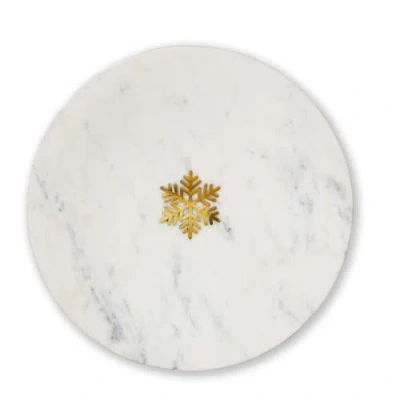 Tag Snowflake Marble Serving Board Hand Wash White Multi Serveware