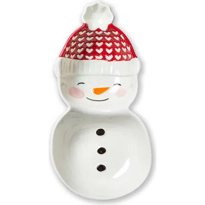 Tag Snowman Ceramic Serving Trays Set For Christmas Multicolor In Red
