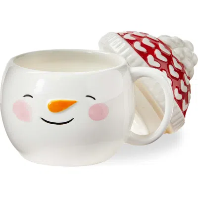 Tag Snowman Lidded Mug Festive Drinkware For Christmas Multicolor