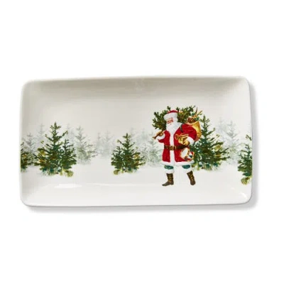 Tag So This Is Christmas Rectangular Serving Platter Multicolor In White