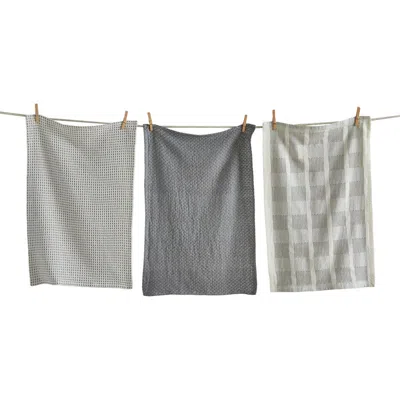 Tag Sonoma Dishtowel S/3 Light Gray Light Gray Cotton Everyday In Multi