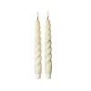 Tag Spiral Led Taper Candles Flameless Ivory Paraffin Wax Set In Neutral