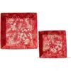 Tag Sprig Catch All Tray Red Multi Paper Serving Tray Holiday Decor In Red