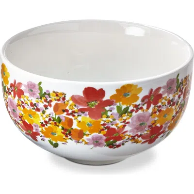 Tag Springtime Floral Stoneware Snack Bowl With Bright Print In Multi