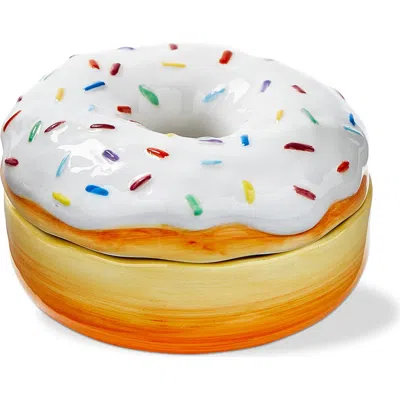 Tag Sprinkle Donut Trinket Dish White Decorative Tray For Everyday In Multi