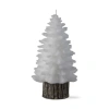 Tag Spruce Large Rustic Tree Candle White Paraffin Wax Pillar In White