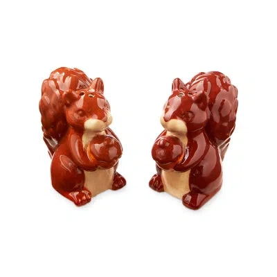 Tag Squirrel Salt And Pepper Set Of 2 Brown Ceramic Fall Harvest