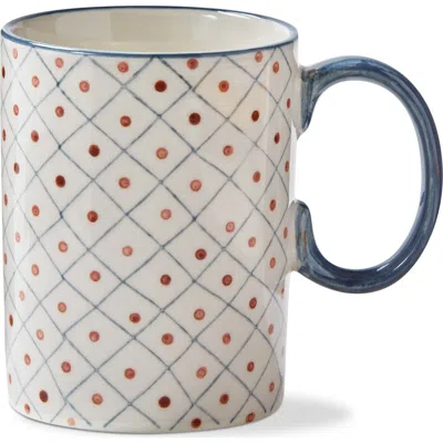 Tag Stamped Grid Mug Multi Stoneware Everyday In Blue
