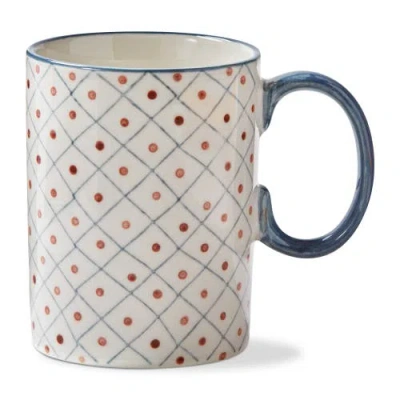 Tag Stamped Grid Mug Multi Stoneware Everyday In Neutral