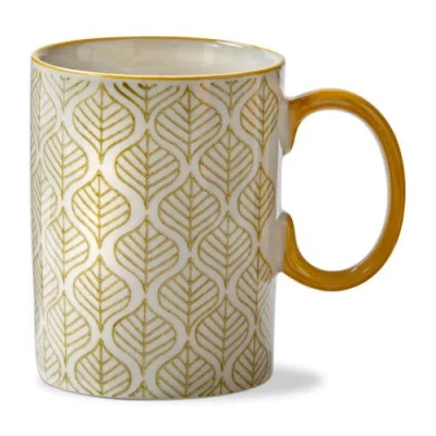 Tag Stamped Leaf Mug Multi Stoneware Everyday In Gray