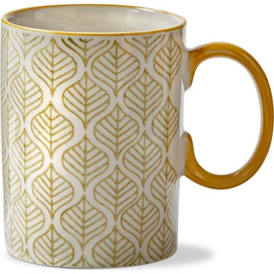 Tag Stamped Leaf Mug Multi Stoneware Everyday In Gold