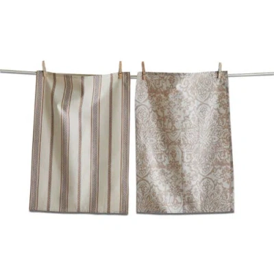 Tag Starflower Multicolor Cotton Dishtowel Set Of 2 For Kitchen In Brown