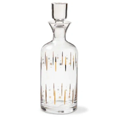 Tag Starlight Gold Glass Decanter Beverage Server For Bar Decor In Transparent